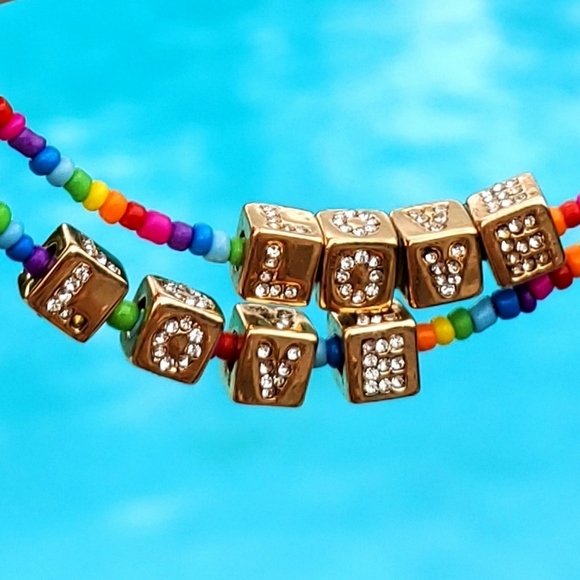 Betsey Johnson Multicolor Beaded Hoop Earrings - Picture 2 of 16